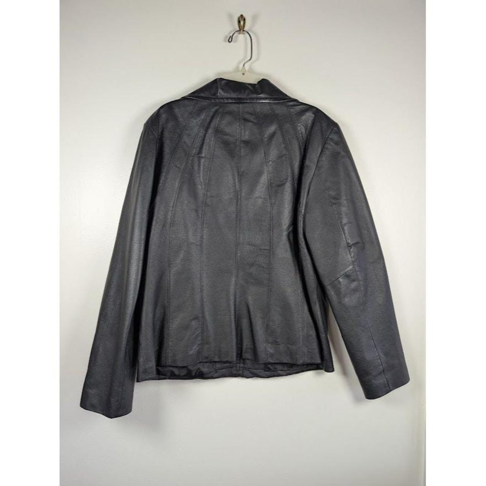 Leather Moto Jacket Women's Size Large Biker Witchy Y2K Goth Whimsigoth Vintage‎ - Picture 3 of 7